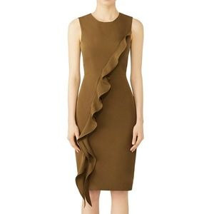 Milly Italian Cady Tilly Dress 4 Ruffle Sleeveless